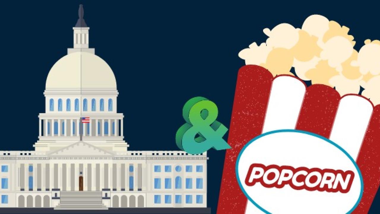 Policy and Popcorn Banner